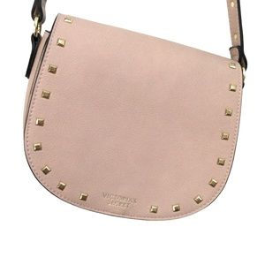 VICTORIAS SECRET Blush Pink Crossbody Bag Gold stud detail